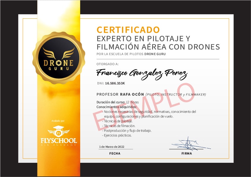 Diploma Curso Piloto de Drones Droneguru