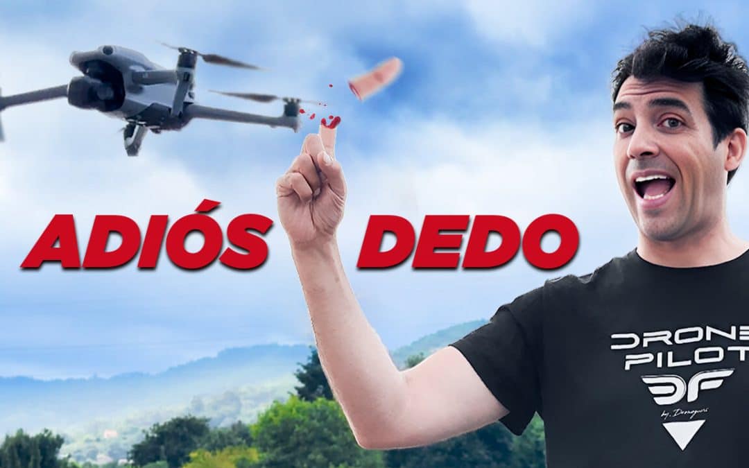 parar hélices dron con el dedo