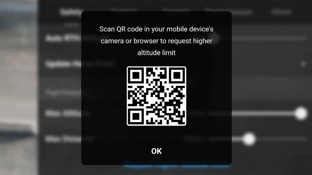 Solicitud QR Dji mini 4 pro